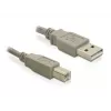 USB-kaapeli DeLOCK 82216 USB 2.0 3 m USB A USB B harmaa