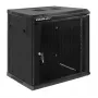 Qoltec 54488 19 tuuman seinäasennus-rackkaappi, 12U, 600 x 635 x 450 mm, rei'itetty ovi