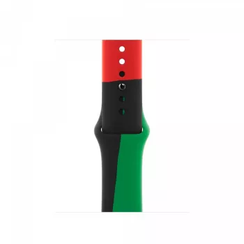 Ranneke Apple 44mm musta Unity Sport Band S/M musta vihreä punainen