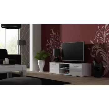 Cama TV-taso SOHO 140 valkoinen/valkoinen kiiltävä