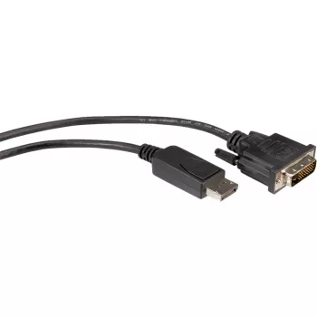 ROLINE - videokaapeli - DisplayPort (uros) - DVI-D (uros) - 1 m (DisplayPort 1.1) - peukaloruuvit - musta (11.04.5771)