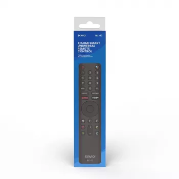SAVIO RC-17 TV-kaukosäädin IR/Bluetooth, tukee 20 laitetta, 10 m kantama, musta