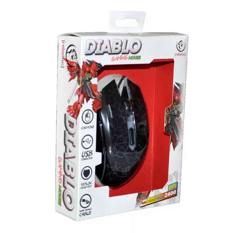 Rebeltec Diablo - hiiri - optinen - 6 painiketta - johdollinen - USB