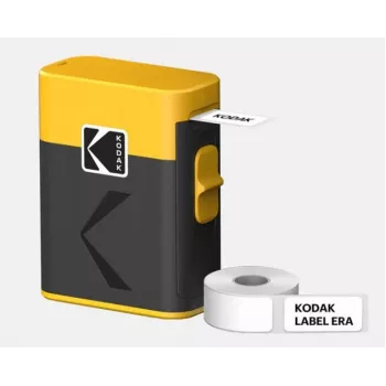 Kodak Label ERA M50 -tarratulostin Bluetooth 14 mm tarroille keltaisella rullalla