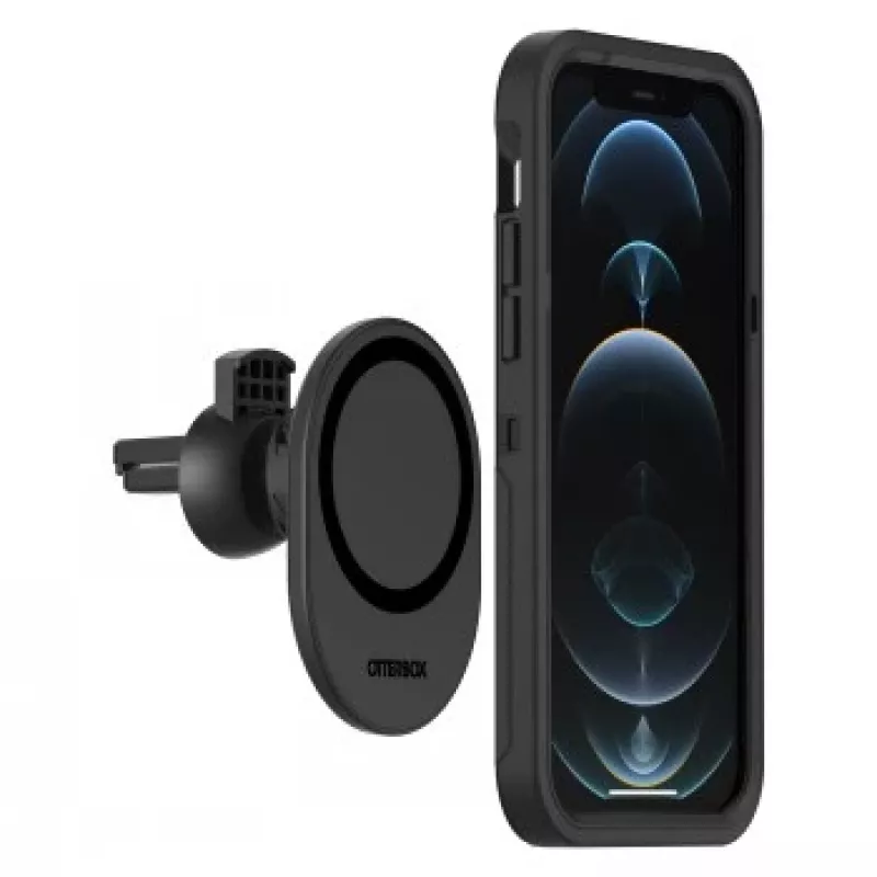 OtterBox - ajoneuvoteline puhelimelle - MagSafe-yhteensopiva - musta - Apple iPhone 12, 12 mini, 12 Pro, 12 Pro Max