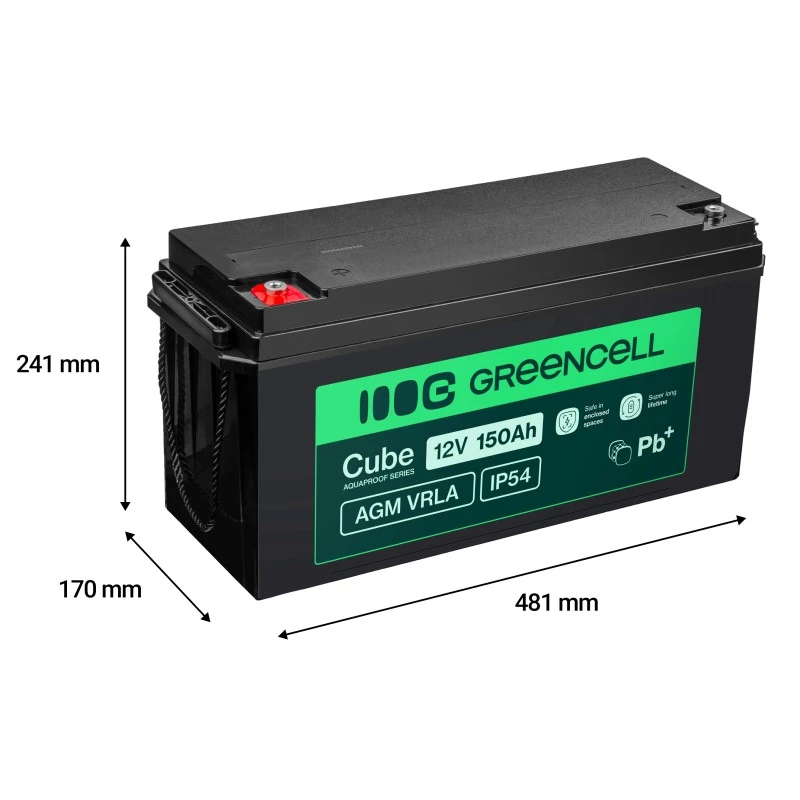 AGM-akku Green Cell AGM12V150AH-J 12V 150Ah suljettu lyijyakku