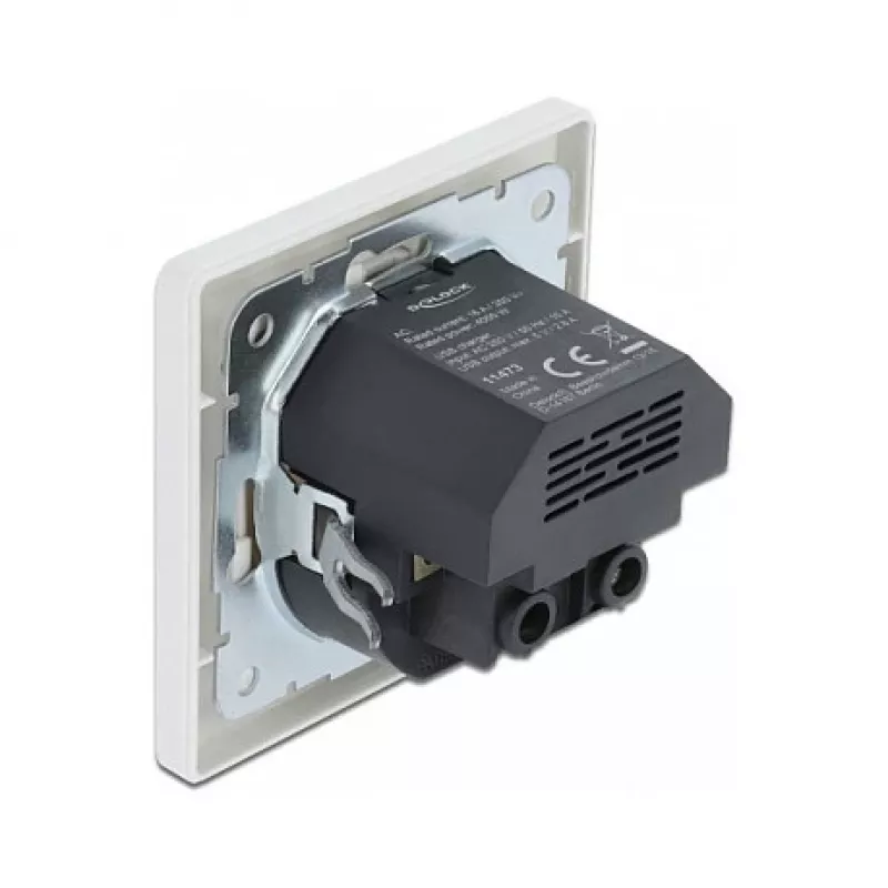 Pistorasia 2 x USB + CEE 7/3 DeLOCK 11473