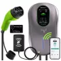 Wallbox QOLTEC EV-latausasema Type 2 22 kW LCD 2 RFID-korttia 3-vaiheinen 5 m kaapeli hotellijärjestelmä