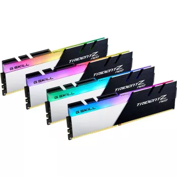 DIMM 64 GB DDR4-3200 (4x 16 GB) Quad-kit, muisti musta/valkoinen, F4-3200C16Q-64GTZN, Trident Z Neo, INTEL XMP