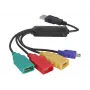 DeLock USB2.0 ulkoinen 4-porttinen kaapelikeskitin - keskitin - 4 x USB2.0 - pöytämalli (61724)