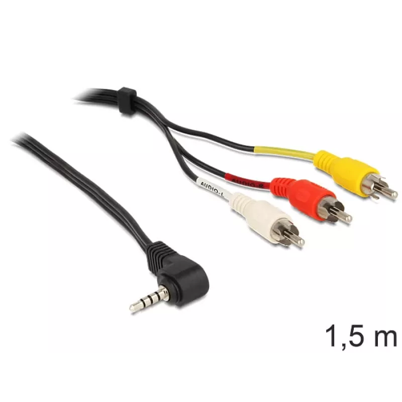Videokaapeliadapteri DeLOCK 84504 1,5 m 3,5 mm 3 x RCA musta