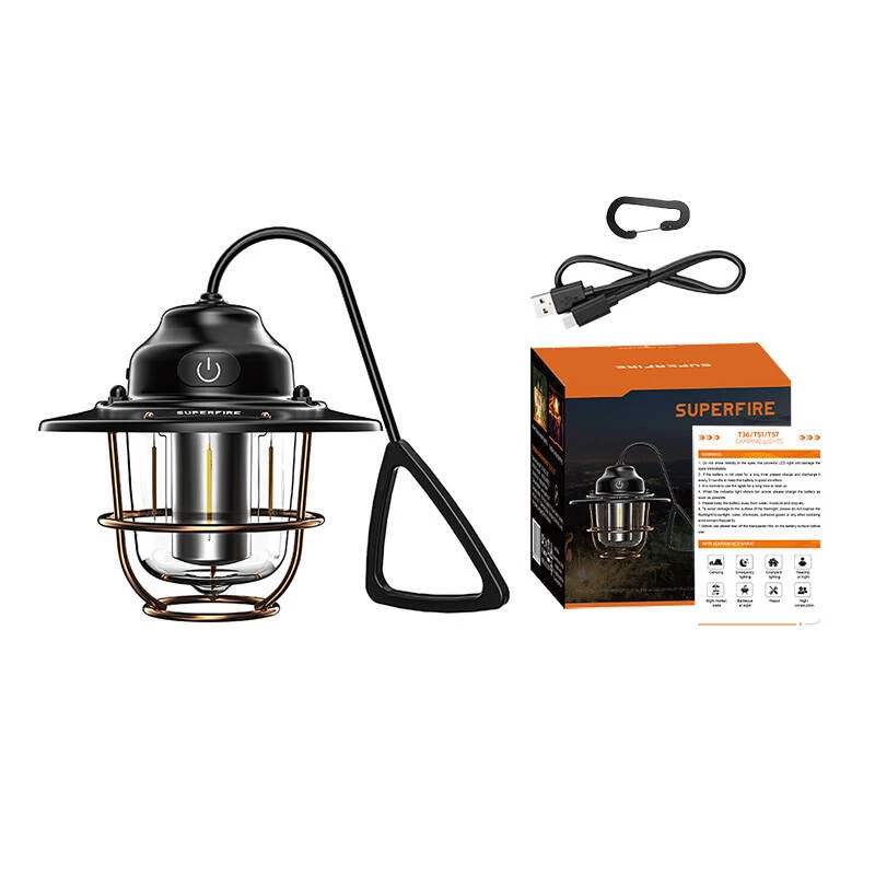 Retkivalaisin Superfire T57 7 tilaa - kannettava LED-lyhty 7 valaistustilalla