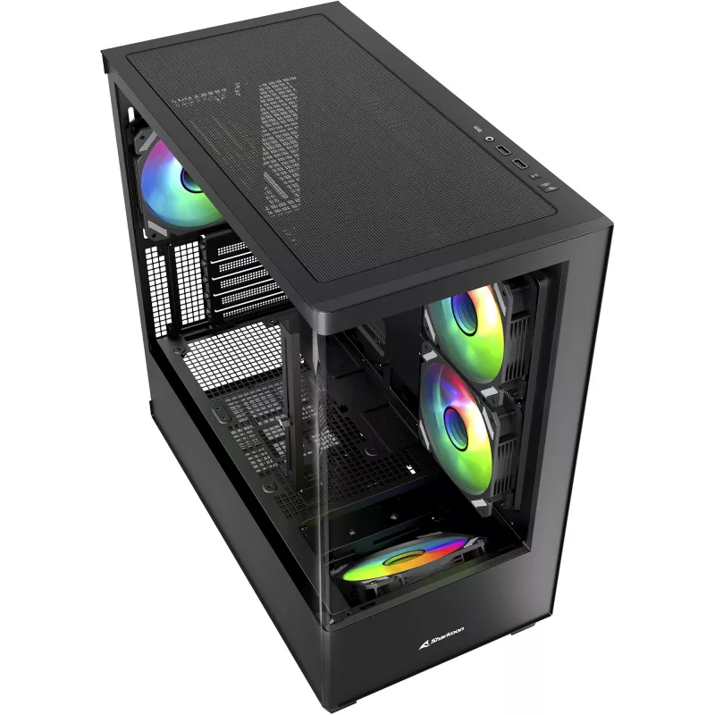 PC-kotelo Sharkoon Elite Shark CM100 Tower Micro-ATX, ilman virtalähdettä, musta