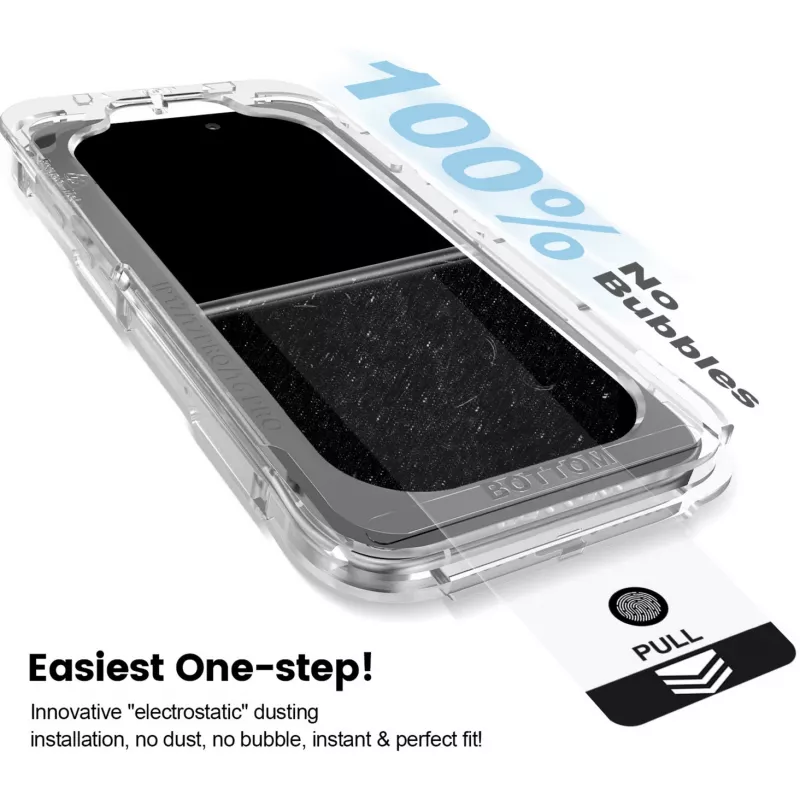 Nevox NEVOGLASS 3D 2550 suojalasi iPhone 17 Air -puhelimelle, Easy App -sovelluksella, läpinäkyvä