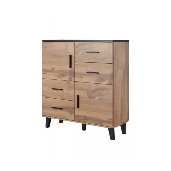 Cama sideboard LOTTA 110 2D4S wotan oak/mat musta