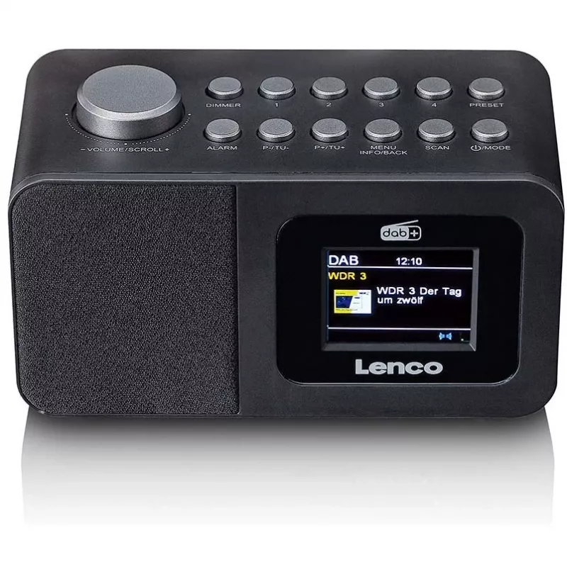 Lenco CR-625BK DAB+/FM-radiokello Bluetoothilla ja langattomalla latauksella, musta