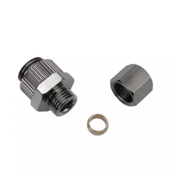 Puristusliitin kupariputkille, Koolance NZL-CU06 – 6 mm ulkohalkaisijan putkille G 1/4 tuuman BSPP, hopea