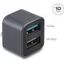 DELOCK Mini USB -keskitin USB Type-C-uros 1x USB 10 Gbps Type-A ja 1x USB 2.0 Type-A (malli 64359)