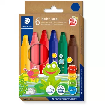 Huopakynät Staedtler 329 C6 — 6 väriä (sininen, ruskea, vihreä, pinkki, punainen, keltainen), paksu kärki