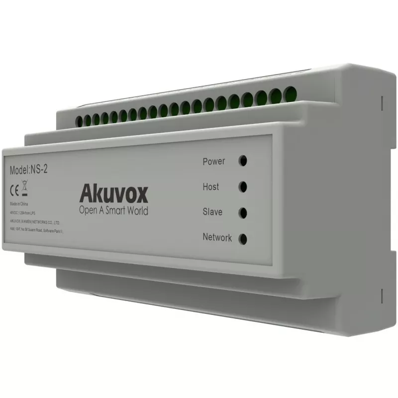 Akuvox NS-2 verkkokytkin Fast Ethernet (10/100) DIN-kisko harmaa