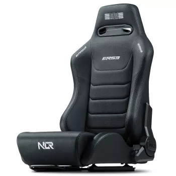 Kilpa-istuin säädettävällä selkänojalla Next Level Racing ERS3 Elite Premium — musta tekonahka, kallistettava selkänoja, yhteensopiva cockpit- ja lattia-asennuksen kanssa