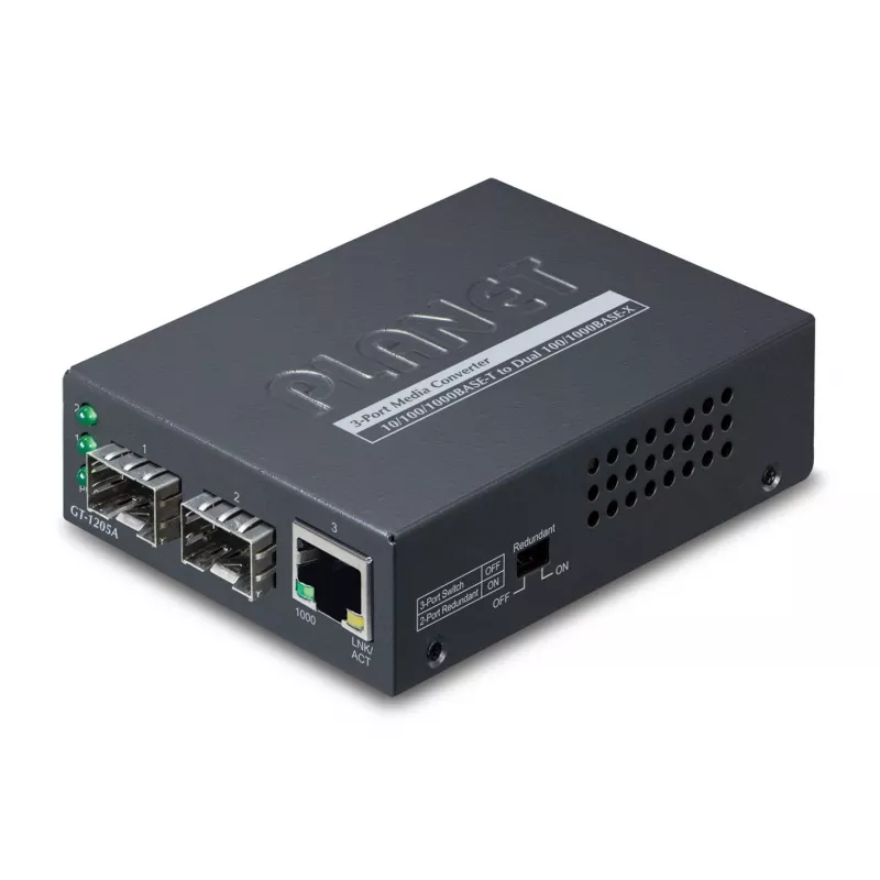 PLANET GT-1205A verkon mediakonvertteri 1000 Mbit/s musta