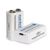 Ladattava akku everActive 6F22/9V Li-ion 550 mAh USB TYPE C:llä