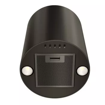 MAAN Elba Mini WPB 431 -liesituuletin, musta teräs, 120–300 m³/h, äänitaso 55–61 dB, korkeus 400 mm, elektroninen ohjaus näytöllä ja kaukosäätimellä