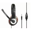 Langallinen pelikuulokemikrofoni GEMBIRD MHS-03-BKRD — binaural, korvan peittävä, 3,5 mm, 1,8 m kaapeli, punainen/musta