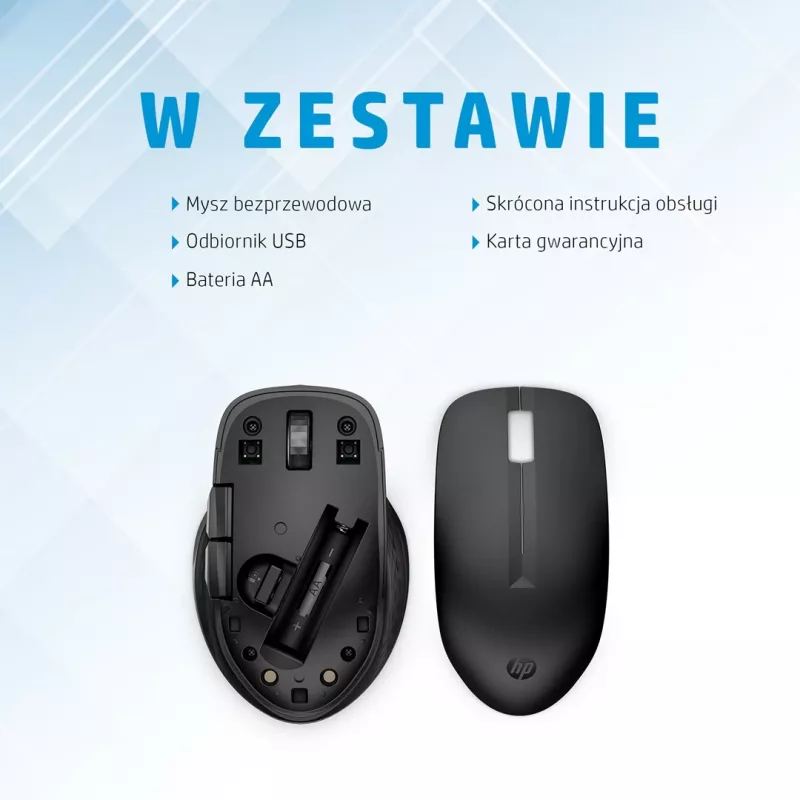 HP 435 monilaitteinen langaton hiiri, molempikätinen, RF Wireless + Bluetooth, 4000 DPI, musta
