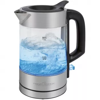 ProfiCook PC-WKS 1229 G vedenkeitin 1 L 1600 W ruostumaton teräs, läpinäkyvä