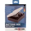 Ansmann Battery Box 48 paristokotelo 24x AA-, 16x AAA- ja 4x 9V-paristoille, musta/läpinäkyvä