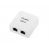 Lanberg OS6-0002-W pinta-asenteinen rasia, 2x RJ45 Cat.6, valkoinen