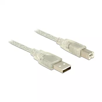 USB-kaapeli DeLOCK 83892 USB 2.0 1 m USB A USB B läpinäkyvä