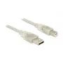 USB-kaapeli DeLOCK 83892 USB 2.0 1 m USB A USB B läpinäkyvä