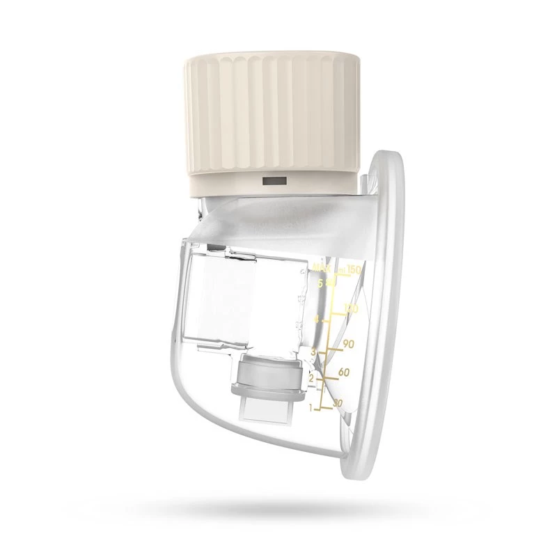 Elektroninen langaton rintapumppu neno VENTO Three-Phase, uudelleenladattava, kannettava, LCD-näyttö, 150 ml pullo, BPA-vapaa, beige