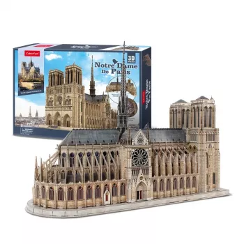 3D-palapeli CubicFun Notre Dame, 293 osaa, mittakaavatarkka katedraalin malli
