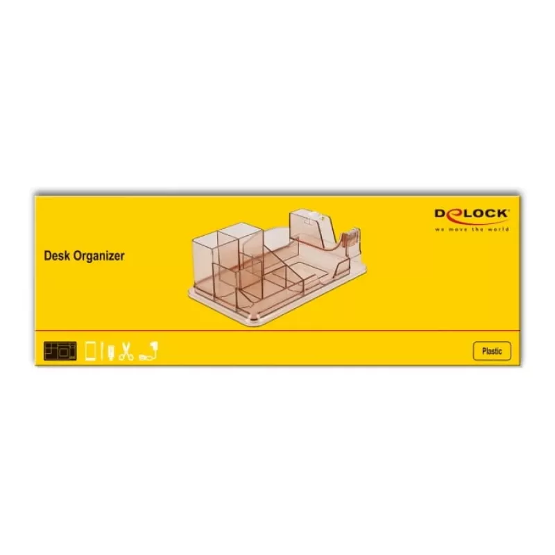 DeLOCK 18341 työpöytäjärjestelijä läpinäkyvä ruskea muovi 145x250x85mm