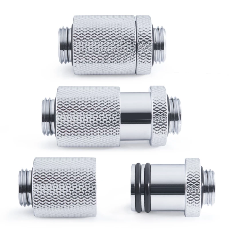 Alphacool ES D-Plug 25,5 mm G1/4 ulkokierre – G1/4 ulkokierre, kromi