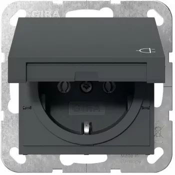 gira SCHUKO-pistorasiaosa System 55 antrasiitti 445428