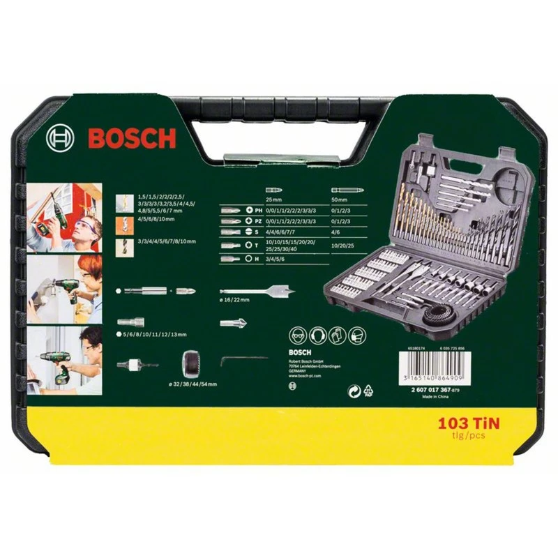 Lisävarustesarja Bosch V-Line 103 kpl — Bosch 103-osainen pora- ja ruuvauslisävarustesarja