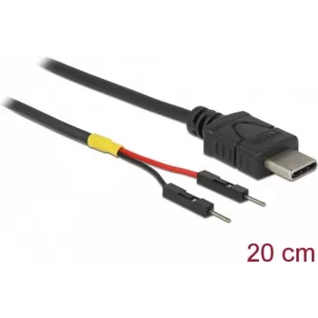 DeLOCK 85419 USB Type-C -virtakaapeli - 2x yksittäinen nastarima, 20 cm