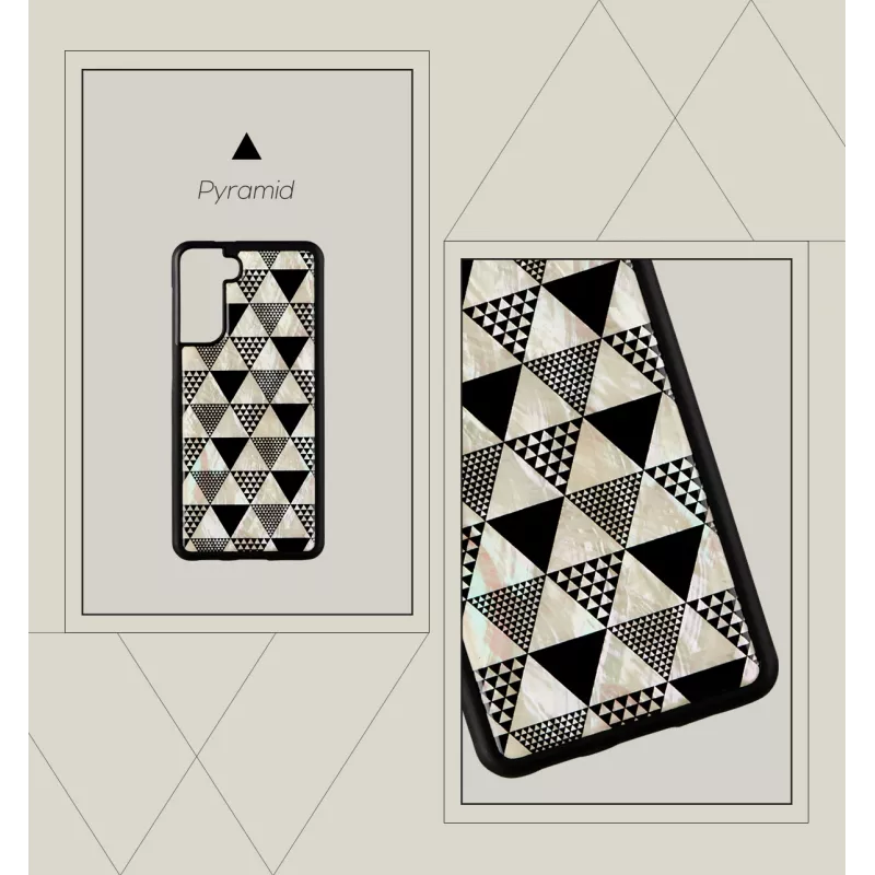 Suojakotelo iKins Samsung Galaxy S21+ — pyramidikuvio, musta