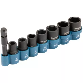 Makita E-12289 iskuhylsy- ja sovitinsarja, 8 kpl