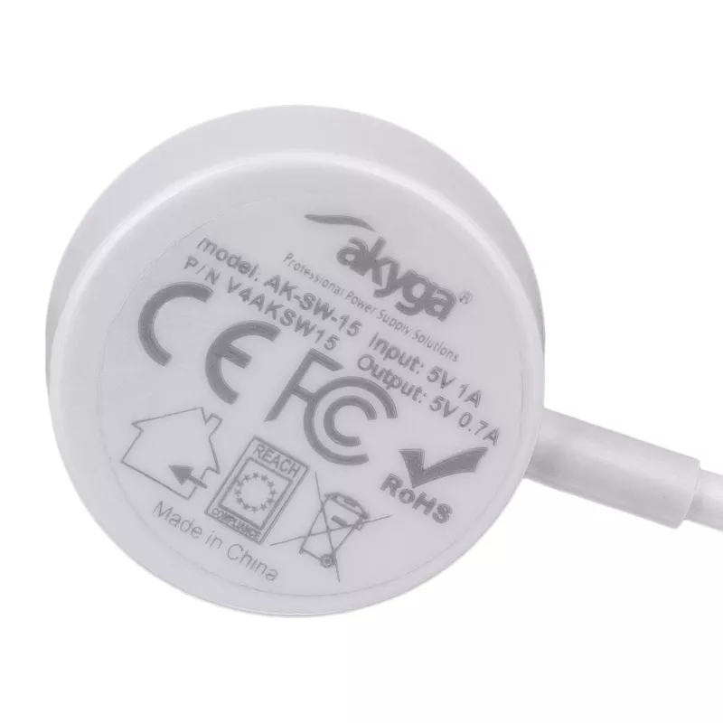 Akyga AK-SW-15 magneettinen latauskaapeli Apple Watchille, USB, 1 m, valkoinen (AK-SW-15)
