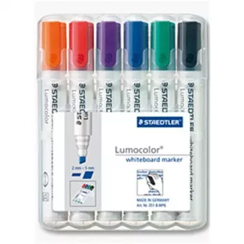 Tussi Staedtler 351 B WP6 6 kpl musta sininen vihreä oranssi punainen violetti