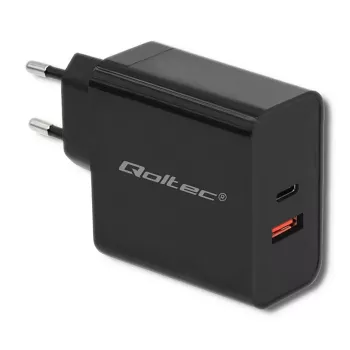 Virtalähde QOLTEC 51716 — AC 220–240V 20V 3A (63W), musta, yleislaturi sisäkäyttöön