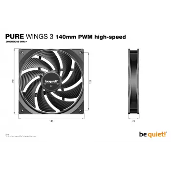 be quiet Pure Wings 3 140mm PWM suurnopeus kotelotuuletin tietokoneeseen 14 cm musta 1 kpl