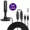 TV-antenni QOLTEC DVB-T2 28 dBi signaalinvahvistimella, sisä-/ulkokäyttöön
