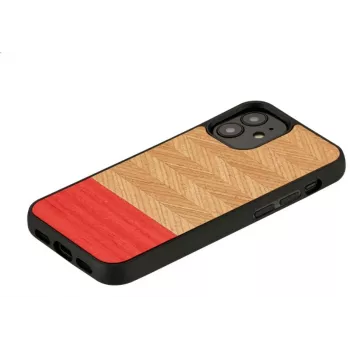Man and Wood -suojapuhelinkotelo iPhone 12 mini – kalanruotokuvio azalea musta